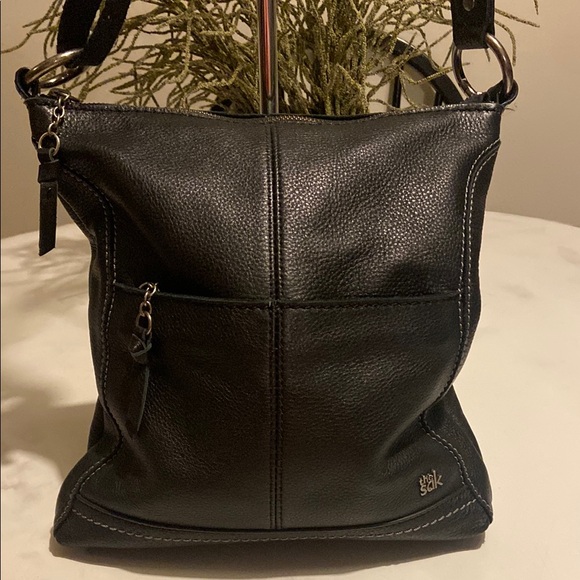 The Sak Handbags - The Sak Iris Leather Shoulder Bag Black - EUC